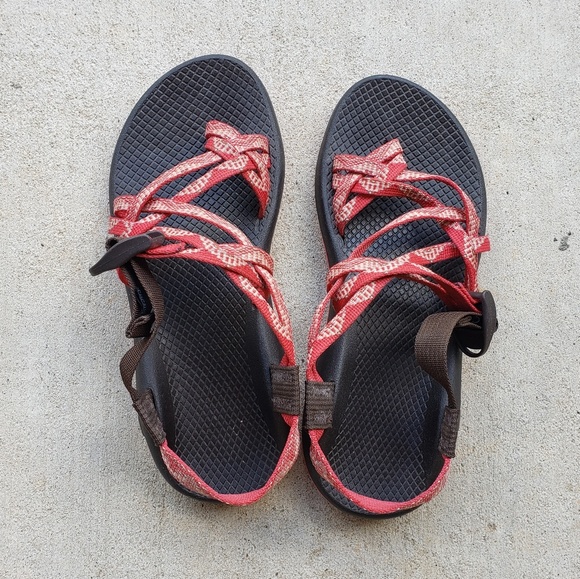 Chaco Shoes - Brown and Pink Chacos.